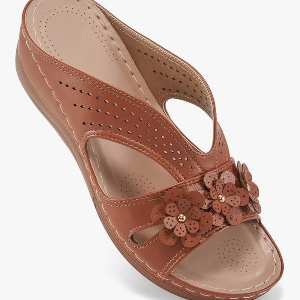 Brown Ecetana Wedge Sandals Platform Shoes